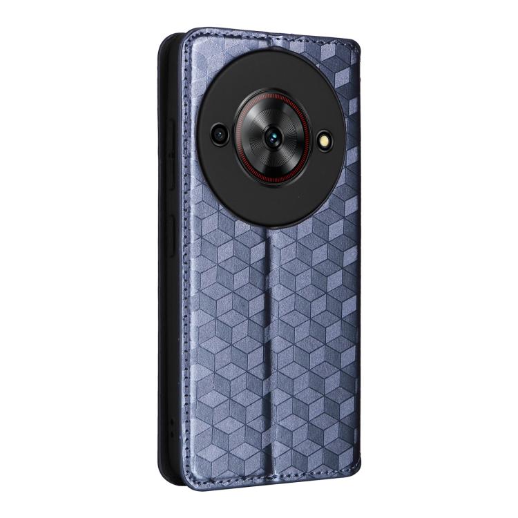 For ZTE Blade A75 5G / nubia Focus 5G Cubic Grid Texture Flip Leather Phone Case