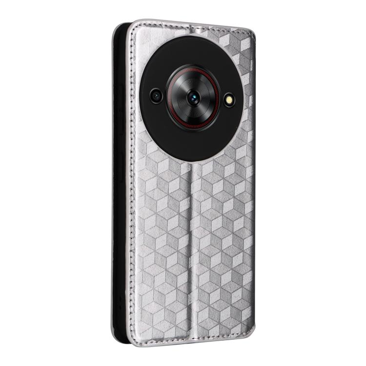 For ZTE Blade A75 5G / nubia Focus 5G Cubic Grid Texture Flip Leather Phone Case