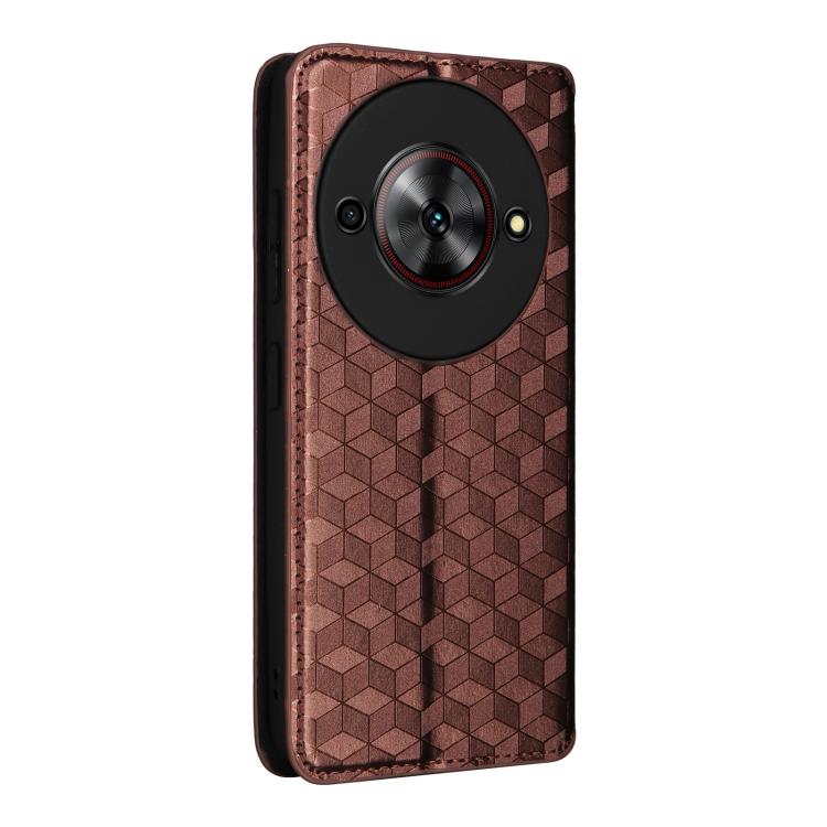 For ZTE Blade A75 5G / nubia Focus 5G Cubic Grid Texture Flip Leather Phone Case