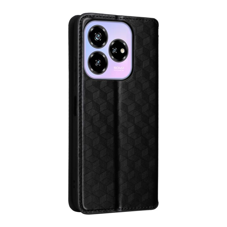 For ZTE Blade V60 Design Cubic Grid Texture Flip Leather Phone Case