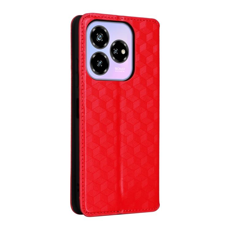 For ZTE Blade V60 Design Cubic Grid Texture Flip Leather Phone Case