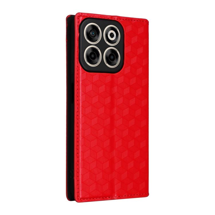 For ZTE Blade V70 4G / nubia V70 4G Cubic Grid Texture Flip Leather Phone Case