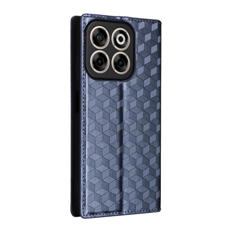 For ZTE Blade V70 4G / nubia V70 4G Cubic Grid Texture Flip Leather Phone Case