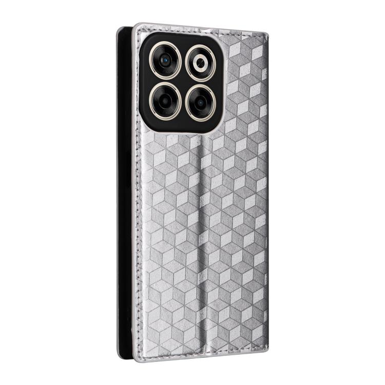 For ZTE Blade V70 4G / nubia V70 4G Cubic Grid Texture Flip Leather Phone Case