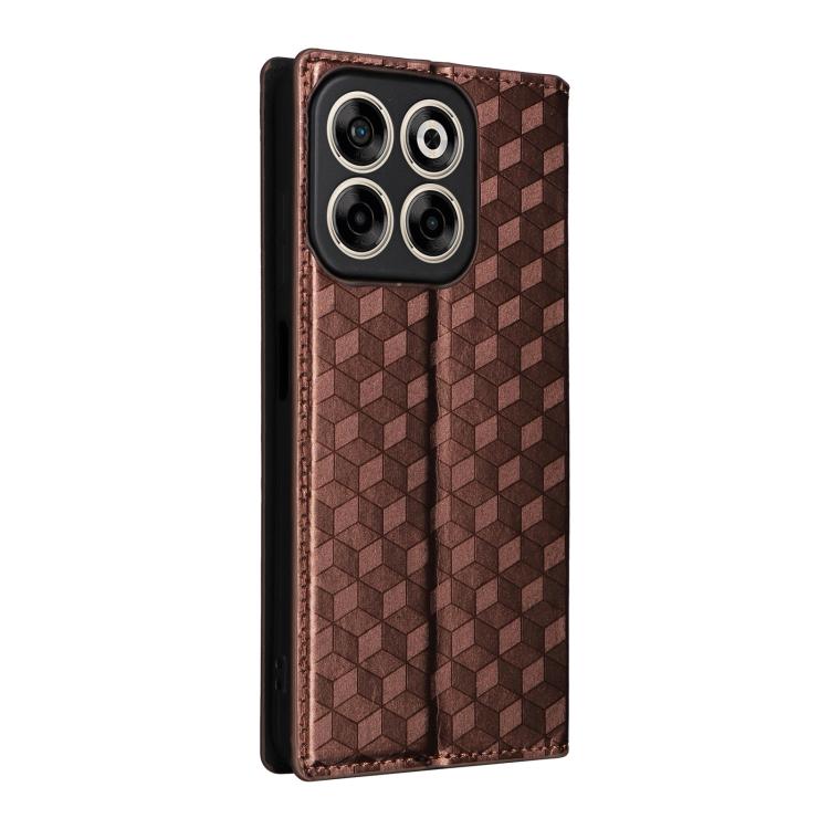 For ZTE Blade V70 4G / nubia V70 4G Cubic Grid Texture Flip Leather Phone Case