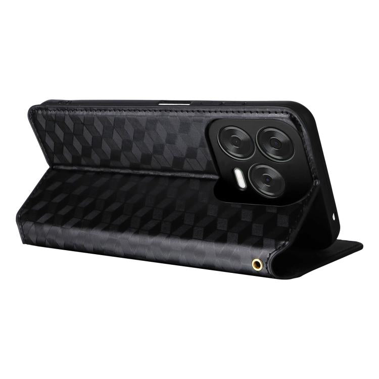 For ZTE Blade V70 Design 4G Cubic Grid Texture Flip Leather Phone Case