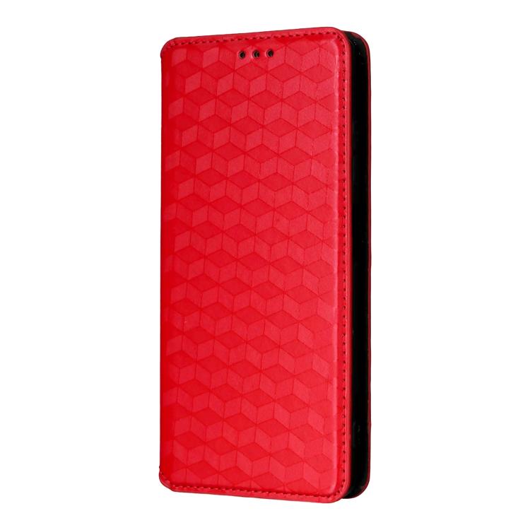 For ZTE Blade V70 Design 4G Cubic Grid Texture Flip Leather Phone Case