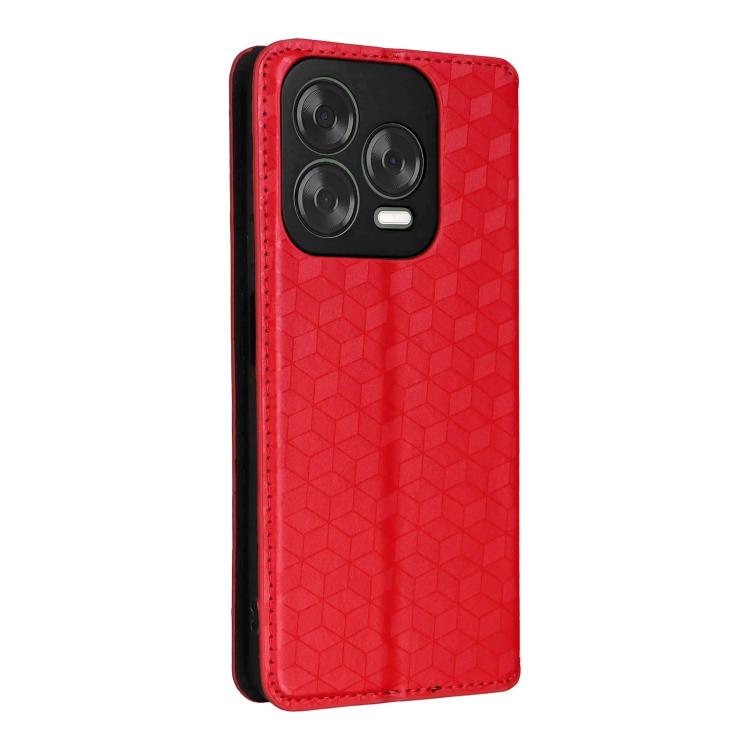 For ZTE Blade V70 Design 4G Cubic Grid Texture Flip Leather Phone Case