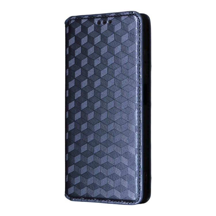 For ZTE Blade V70 Design 4G Cubic Grid Texture Flip Leather Phone Case