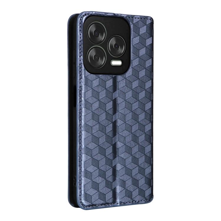 For ZTE Blade V70 Design 4G Cubic Grid Texture Flip Leather Phone Case