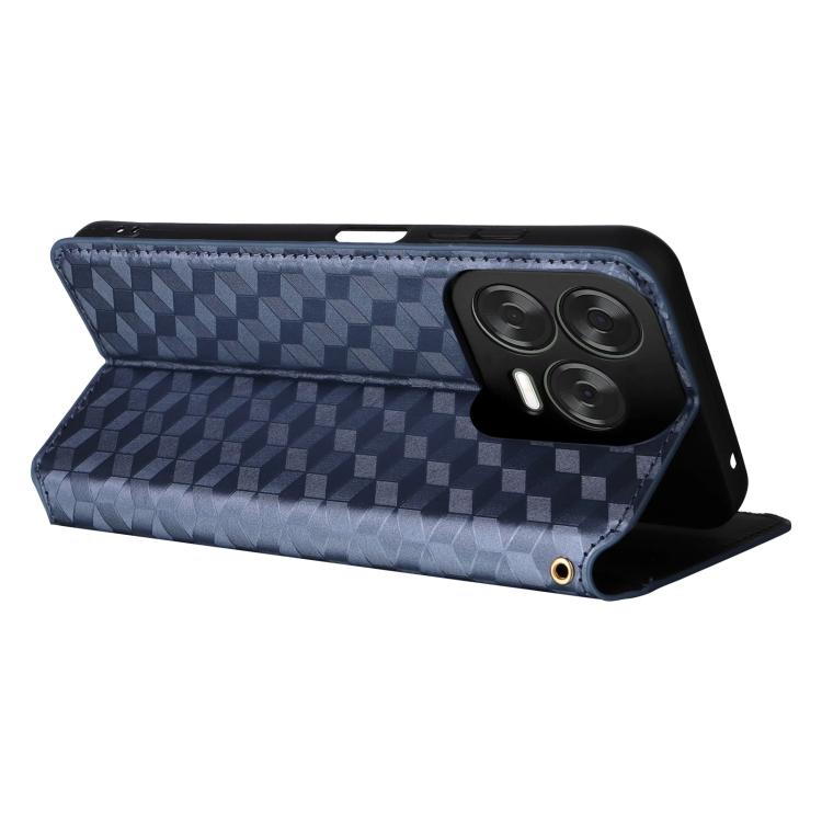 For ZTE Blade V70 Design 4G Cubic Grid Texture Flip Leather Phone Case