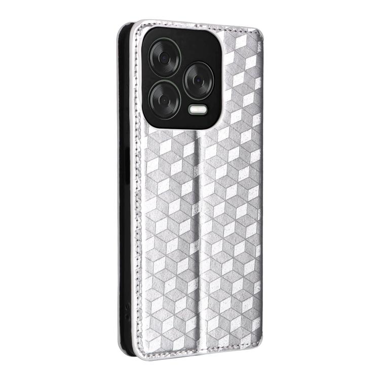For ZTE Blade V70 Design 4G Cubic Grid Texture Flip Leather Phone Case