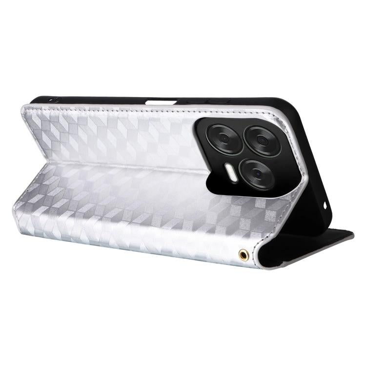 For ZTE Blade V70 Design 4G Cubic Grid Texture Flip Leather Phone Case