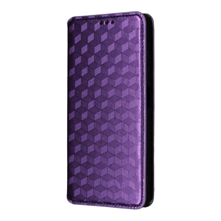 For ZTE Blade V70 Design 4G Cubic Grid Texture Flip Leather Phone Case