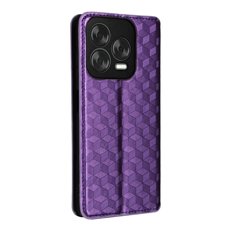 For ZTE Blade V70 Design 4G Cubic Grid Texture Flip Leather Phone Case