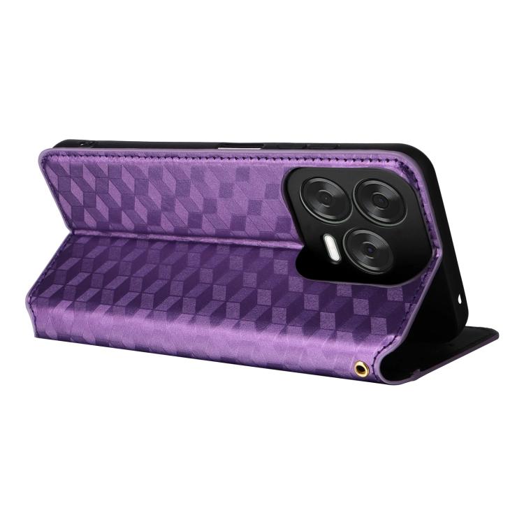 For ZTE Blade V70 Design 4G Cubic Grid Texture Flip Leather Phone Case