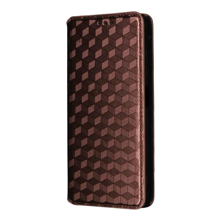 For ZTE Blade V70 Design 4G Cubic Grid Texture Flip Leather Phone Case