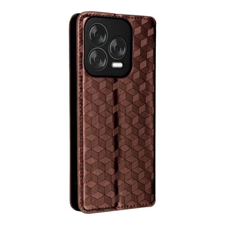 For ZTE Blade V70 Design 4G Cubic Grid Texture Flip Leather Phone Case