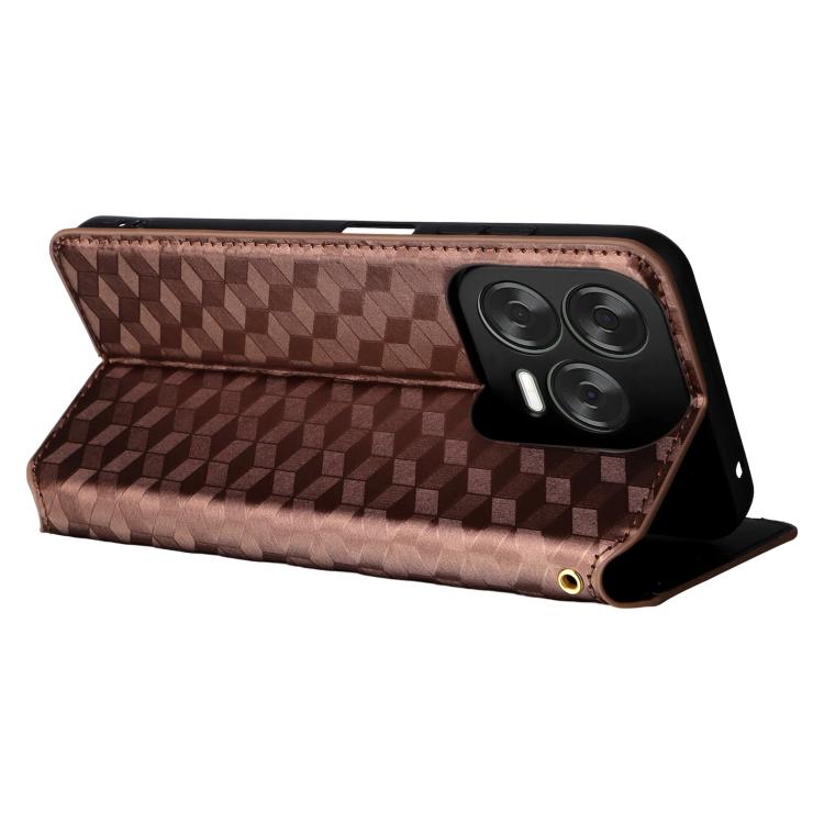 For ZTE Blade V70 Design 4G Cubic Grid Texture Flip Leather Phone Case