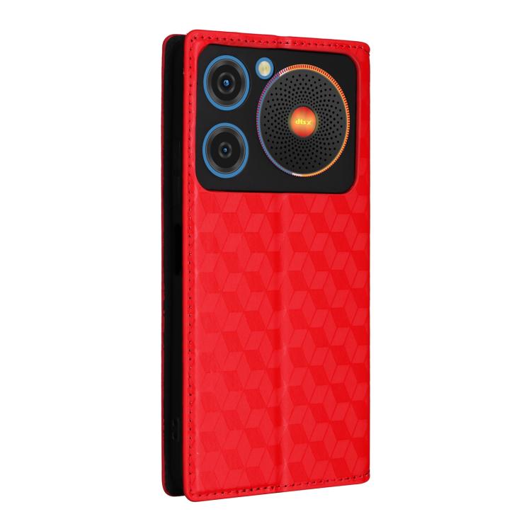 For ZTE nubia Music / Z2353 Cubic Grid Texture Flip Leather Phone Case