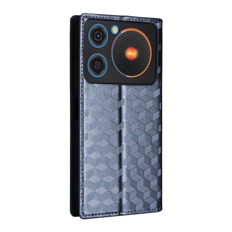 For ZTE nubia Music / Z2353 Cubic Grid Texture Flip Leather Phone Case