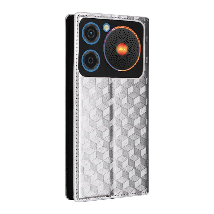 For ZTE nubia Music / Z2353 Cubic Grid Texture Flip Leather Phone Case