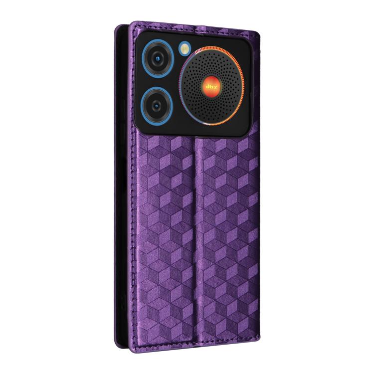 For ZTE nubia Music / Z2353 Cubic Grid Texture Flip Leather Phone Case