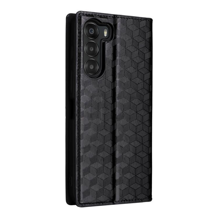 For ZTE Nubia S 5G / A403ZT Cubic Grid Texture Flip Leather Phone Case