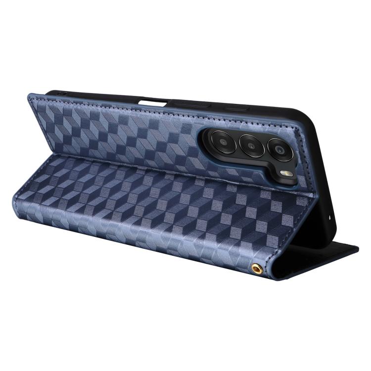 For ZTE Nubia S 5G / A403ZT Cubic Grid Texture Flip Leather Phone Case