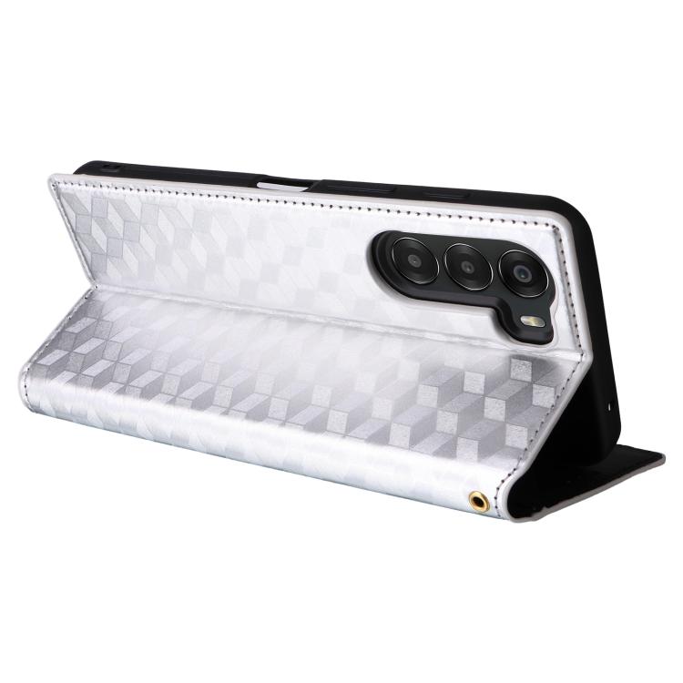 For ZTE Nubia S 5G / A403ZT Cubic Grid Texture Flip Leather Phone Case