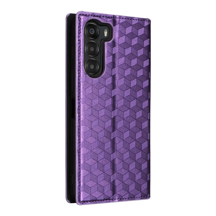 For ZTE Nubia S 5G / A403ZT Cubic Grid Texture Flip Leather Phone Case