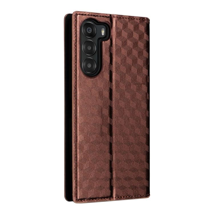 For ZTE Nubia S 5G / A403ZT Cubic Grid Texture Flip Leather Phone Case