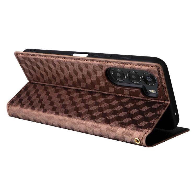 For ZTE Nubia S 5G / A403ZT Cubic Grid Texture Flip Leather Phone Case