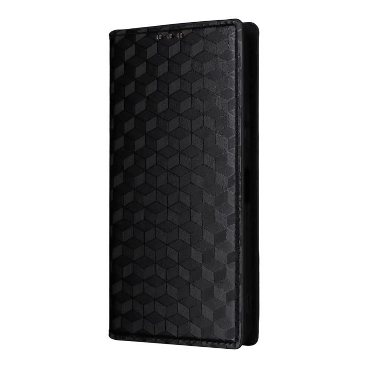For ZTE Kantan Sumaho 4 / A402ZT Cubic Grid Texture Flip Leather Phone Case
