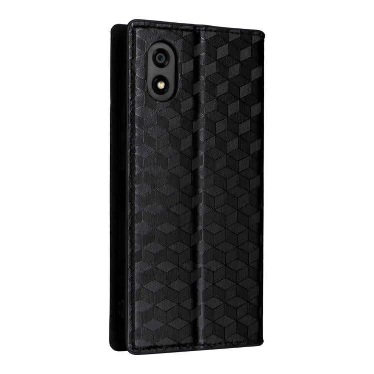 For ZTE Kantan Sumaho 4 / A402ZT Cubic Grid Texture Flip Leather Phone Case