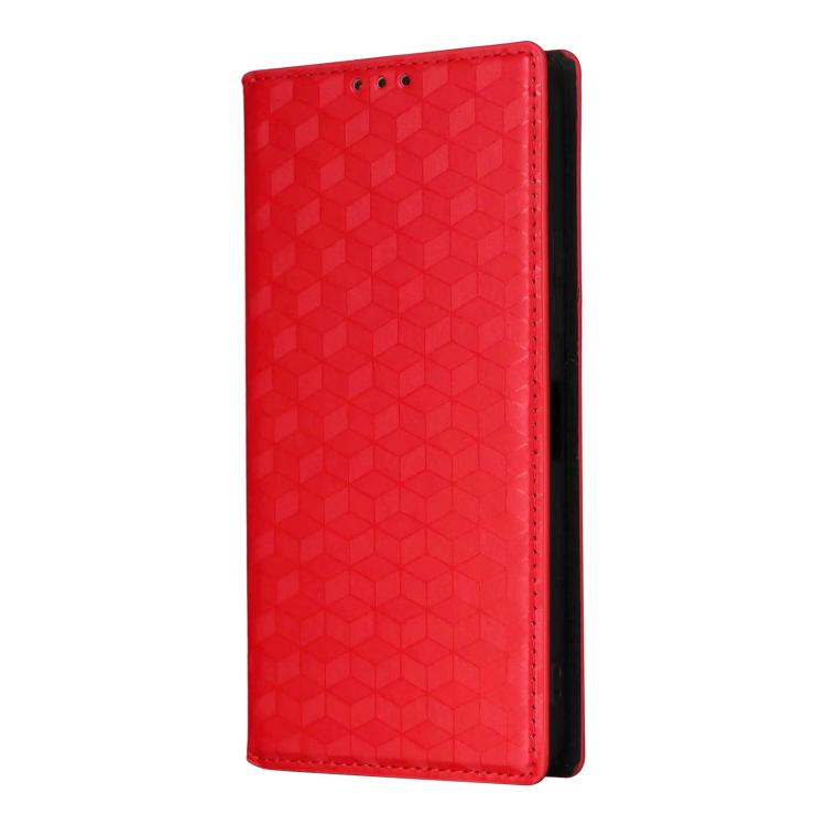 For ZTE Kantan Sumaho 4 / A402ZT Cubic Grid Texture Flip Leather Phone Case