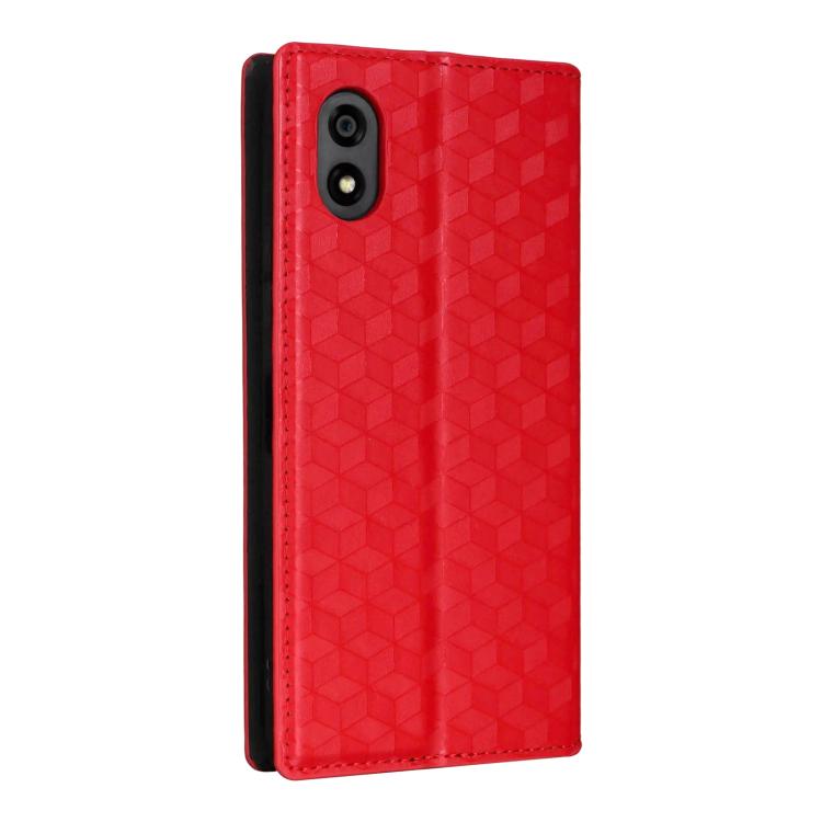 For ZTE Kantan Sumaho 4 / A402ZT Cubic Grid Texture Flip Leather Phone Case