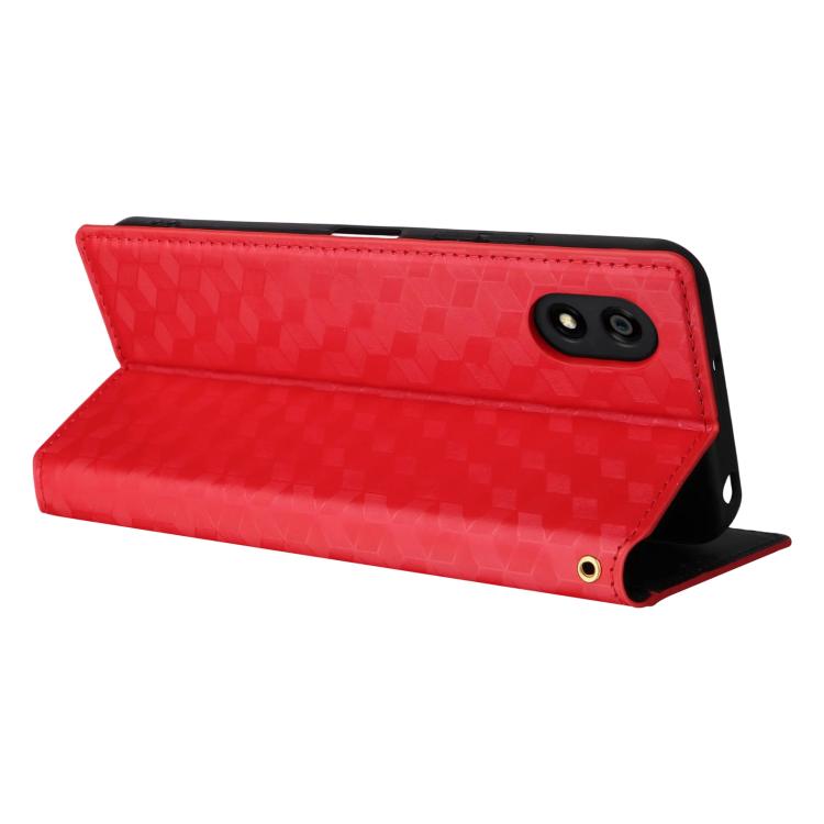 For ZTE Kantan Sumaho 4 / A402ZT Cubic Grid Texture Flip Leather Phone Case
