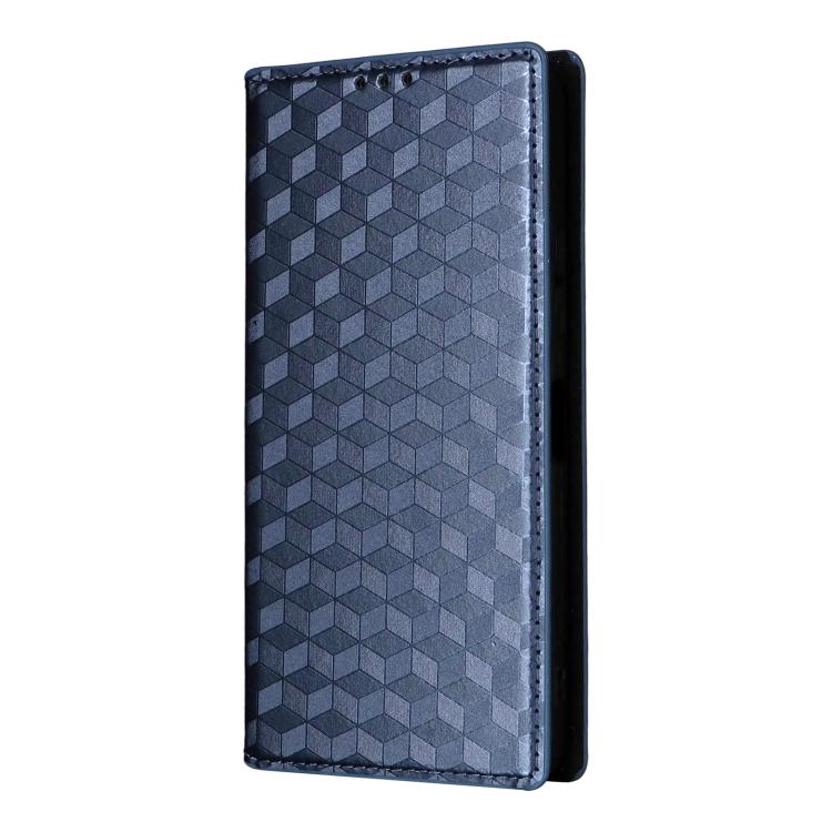 For ZTE Kantan Sumaho 4 / A402ZT Cubic Grid Texture Flip Leather Phone Case