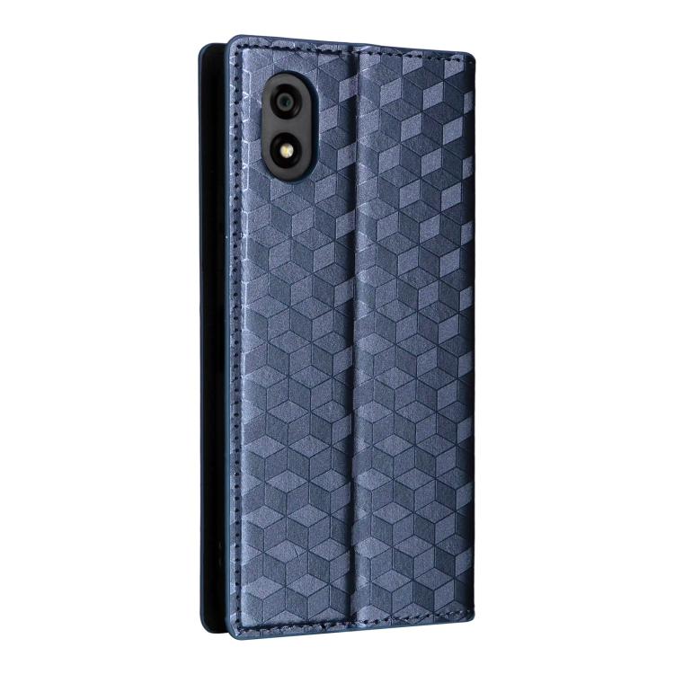 For ZTE Kantan Sumaho 4 / A402ZT Cubic Grid Texture Flip Leather Phone Case
