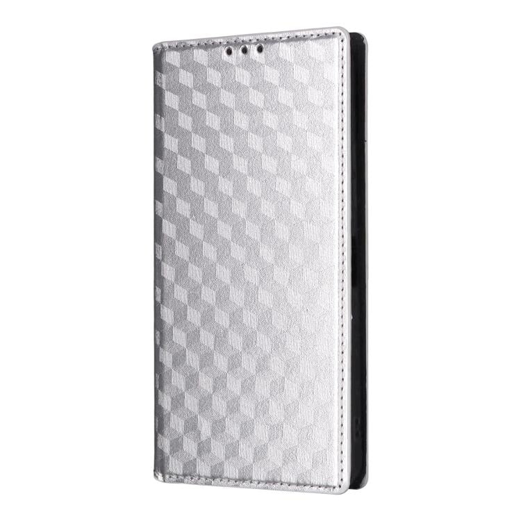 For ZTE Kantan Sumaho 4 / A402ZT Cubic Grid Texture Flip Leather Phone Case