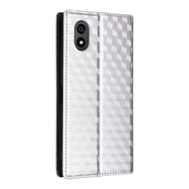 For ZTE Kantan Sumaho 4 / A402ZT Cubic Grid Texture Flip Leather Phone Case
