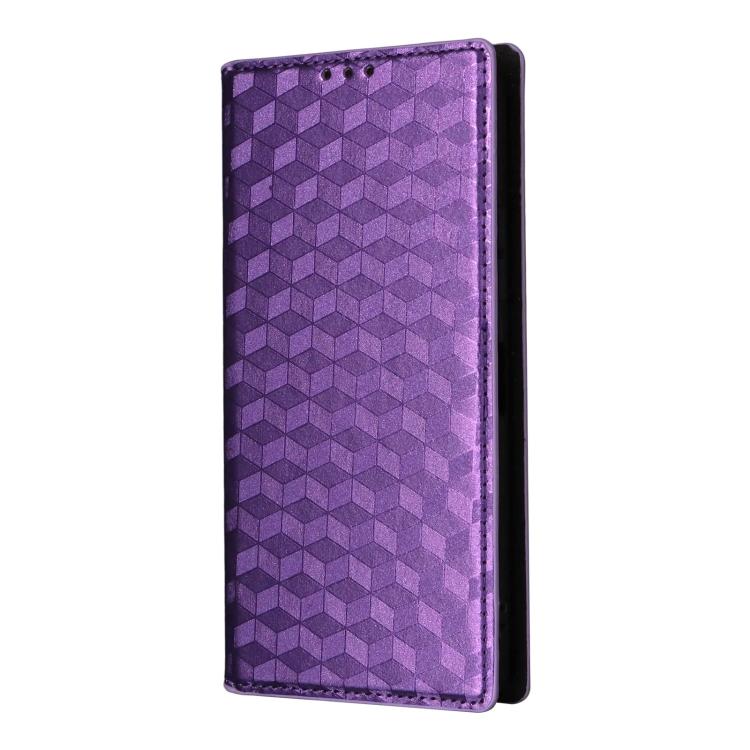 For ZTE Kantan Sumaho 4 / A402ZT Cubic Grid Texture Flip Leather Phone Case