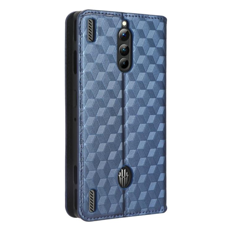 For ZTE nubia RedMagic 8 Pro 5G / 8 Pro+ Cubic Grid Texture Flip Leather Phone Case
