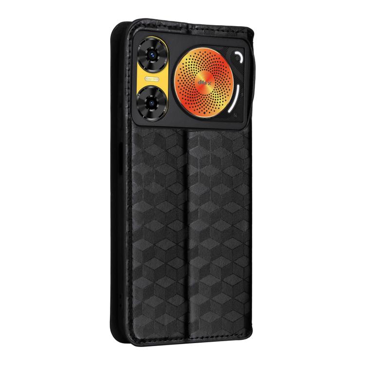 For ZTE nubia Music 2 Cubic Grid Texture Flip Leather Phone Case