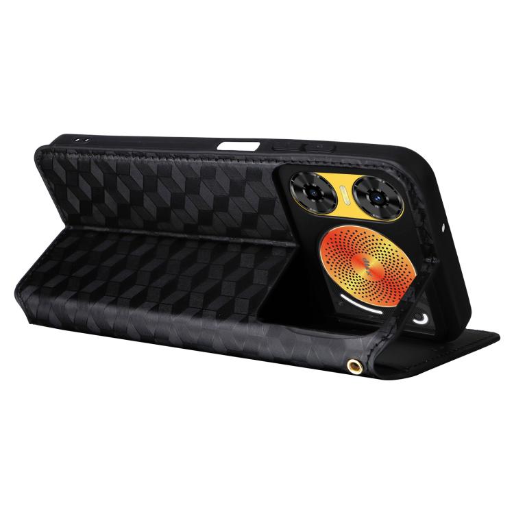 For ZTE nubia Music 2 Cubic Grid Texture Flip Leather Phone Case