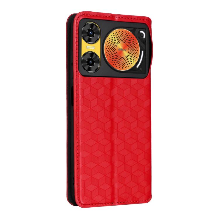 For ZTE nubia Music 2 Cubic Grid Texture Flip Leather Phone Case