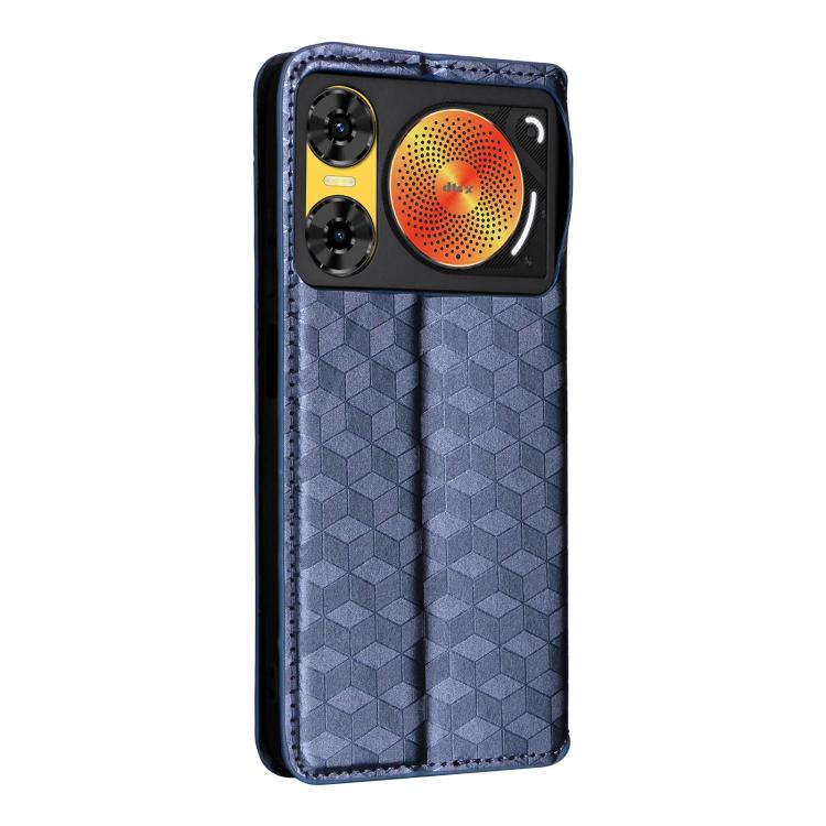 For ZTE nubia Music 2 Cubic Grid Texture Flip Leather Phone Case
