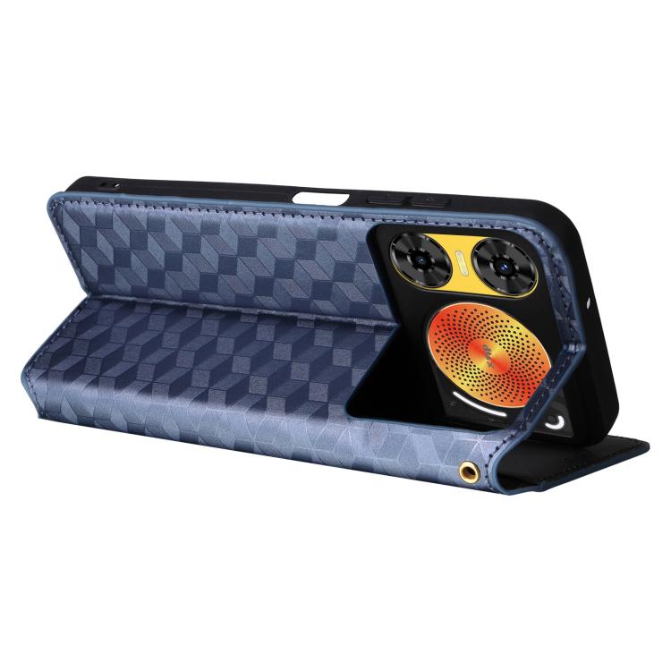 For ZTE nubia Music 2 Cubic Grid Texture Flip Leather Phone Case