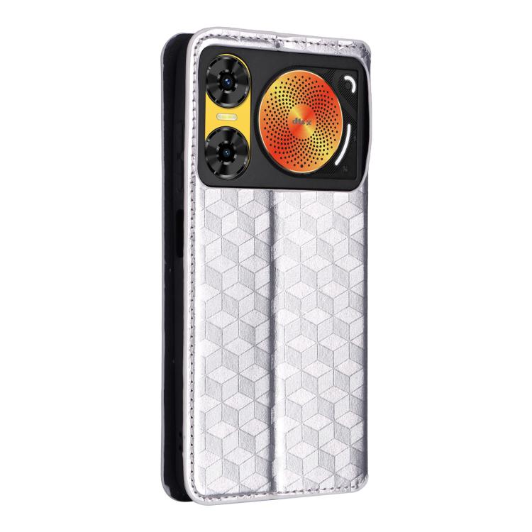 For ZTE nubia Music 2 Cubic Grid Texture Flip Leather Phone Case